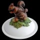 Ecureuils - assiette creuse avec cloche D 23 cm