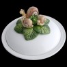 Majolica snails covered soup plate