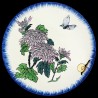 Majolica soup plate chrysanthemum, butterfly and snail