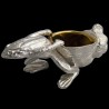 Silver-plated Frog and snail shell Salt cup