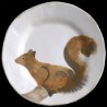 Majolica squirrel dessert plate