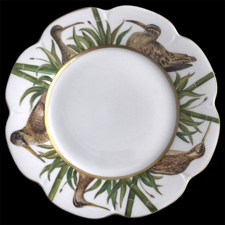 Limoges porcelain dinner plate Nymphea woodcock