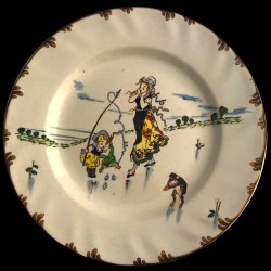 Dinner plate "Le Parisien" 19th century Creil