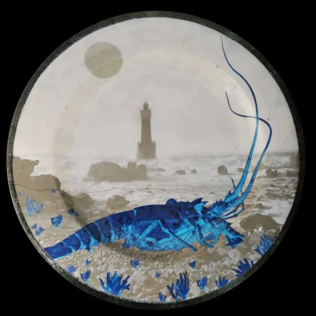 Melamine Crayfish Ouessant collection dinner plate