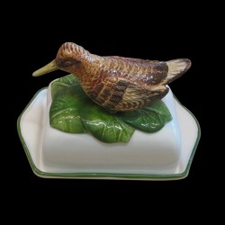 Butter dish with woodcock