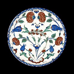 Assiette en tôle "Musées" Ashmolean Roses et Tulipes