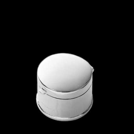 Boîte à pilules ronde bombée D 2,5 cm argent