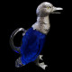 Aiguière canard bleu verre et métal argenté