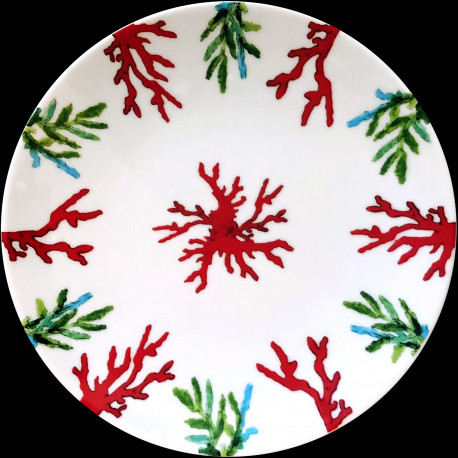 Porcelain dessert plate Red Coral