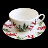 Porcelain breakfast cup and saucer Red Coral