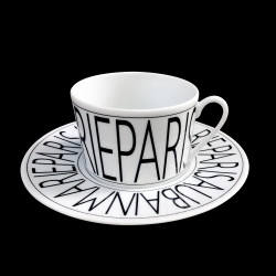 Tea cup and saucer porcelain Graphic