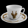 Limoges porcelain coffee cup and saucer antler deer