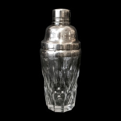 Shaker in crystal and silver plated, 20th c.