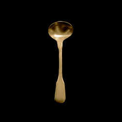 Small ladle in golden stone washed steel