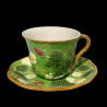 Tasse à thé et sous tasse faïence verte "George Sand"