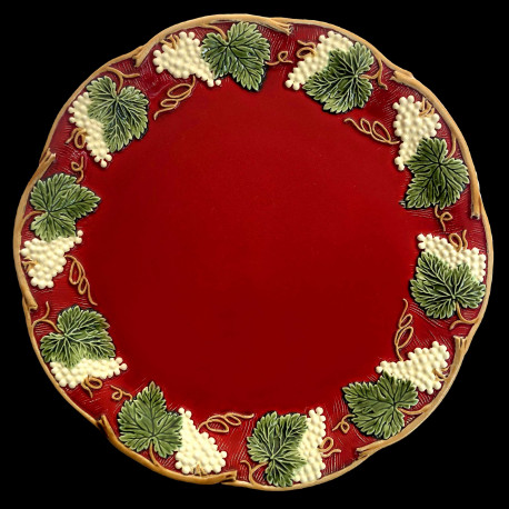 Majolica red table plate "Georges Sand"