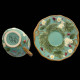 Tasse à déjeuner et sous tasse turquoise "George Sand"