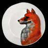 Majolica fox dinner plate