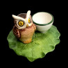 Majolica owl egg cup