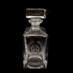Crystalline Napoleon squared alcohol decanter