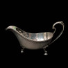 Beaded silver plated gravy boat on foot