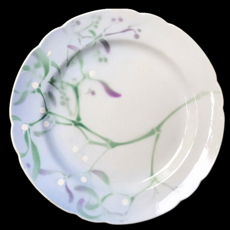 Faience Round Dish "Gui" Lachenal 29 cm