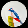 Majolica Woodpecker dinner plate