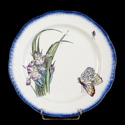 Bracquemond Iris violet & Papillon assiette D 25 cm