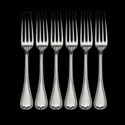 Set of 6 vintage Christofle Rubans entremets forks