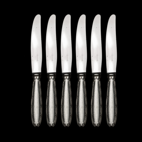 Set of 6 vintage Christofle Rubans entremets knifes