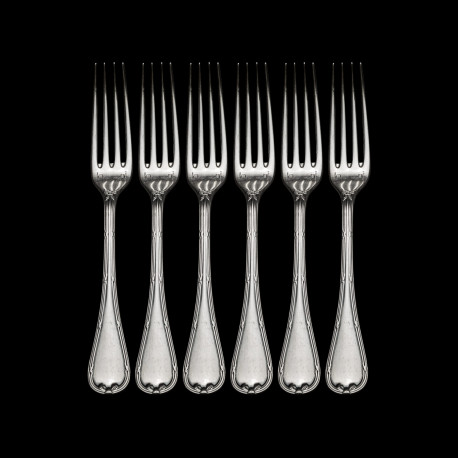 Set of 6 vintage Christofle Rubans entremets forks
