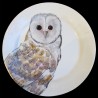 Majolica owl dessert plate
