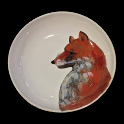 Large round dish Fox
