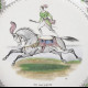12 Horses dinner plates by Creil & Montereau 19th century