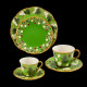 Tasse à thé + sous tasse verte "Georges Sand"