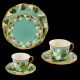 Majolica turquoise desert plate "Georges Sand"