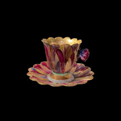 Tasse Tulipe et sous-tasse à café Porcelaine de Paris
