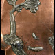 Plateau en cuivre Aesthetic mouvement avec motifs en argent appliqués Gorham US1880