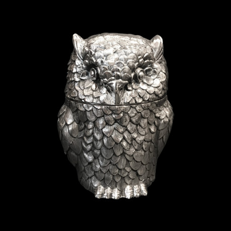 Owl Ice Bucket designed by Mauro Manetti, silver Plated