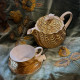 Golden porcelain teapot